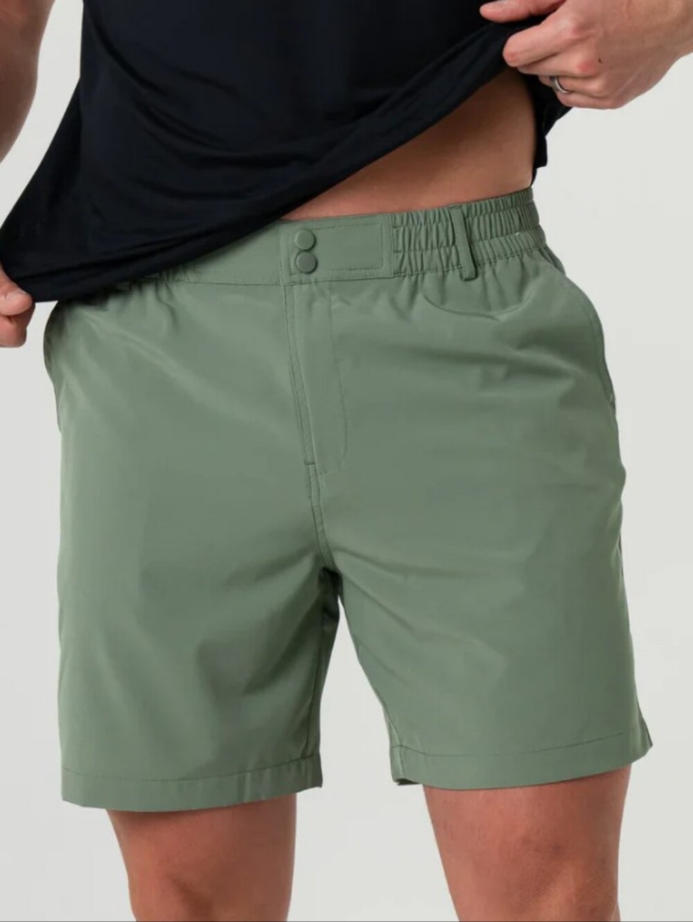 Men's Burlebo Active Shorts. Like New. Sage Green 7 Inch Inseam
